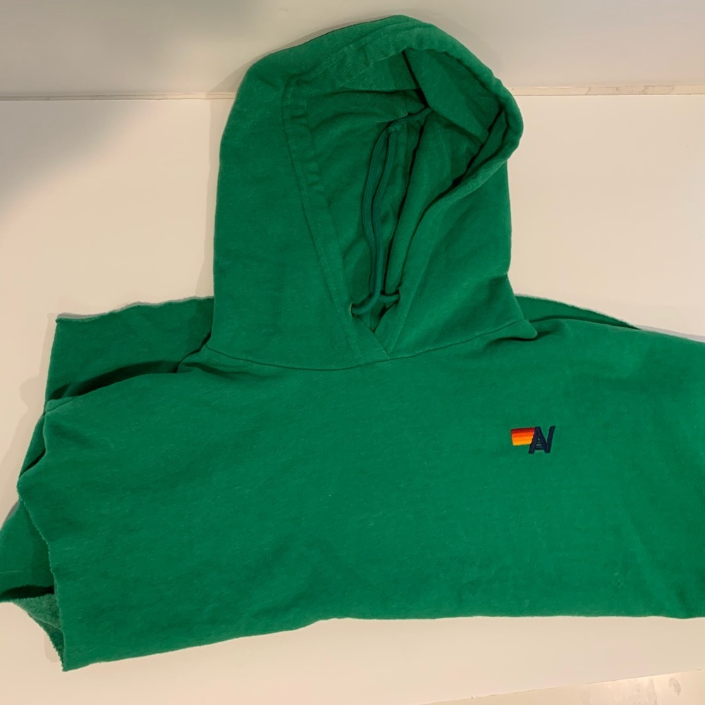 AviatorNation Green sleevelss Hoodie with Embroidered Logo